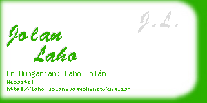 jolan laho business card